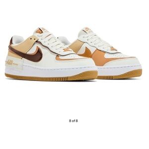 Nike Air Force 1 Shadow in Cream and Brown